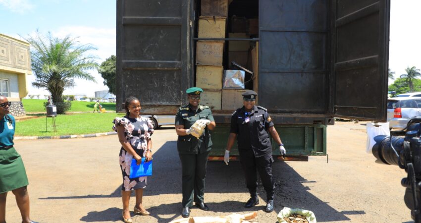 Aviation Police hands over Wildlife confiscated exhibits to Uganda Wildlife Authority (7)